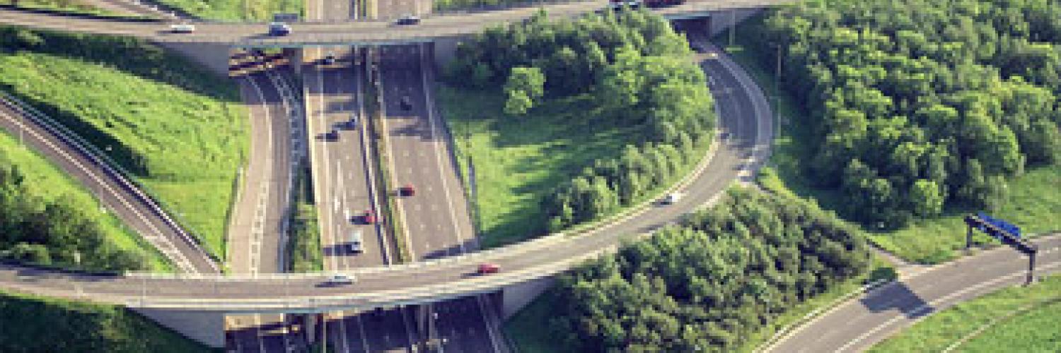 a sky view of multiple roads interlining 