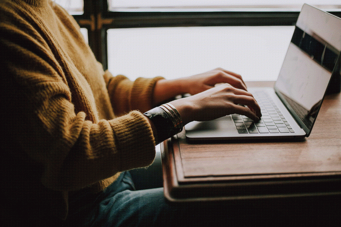 A person working on their computer