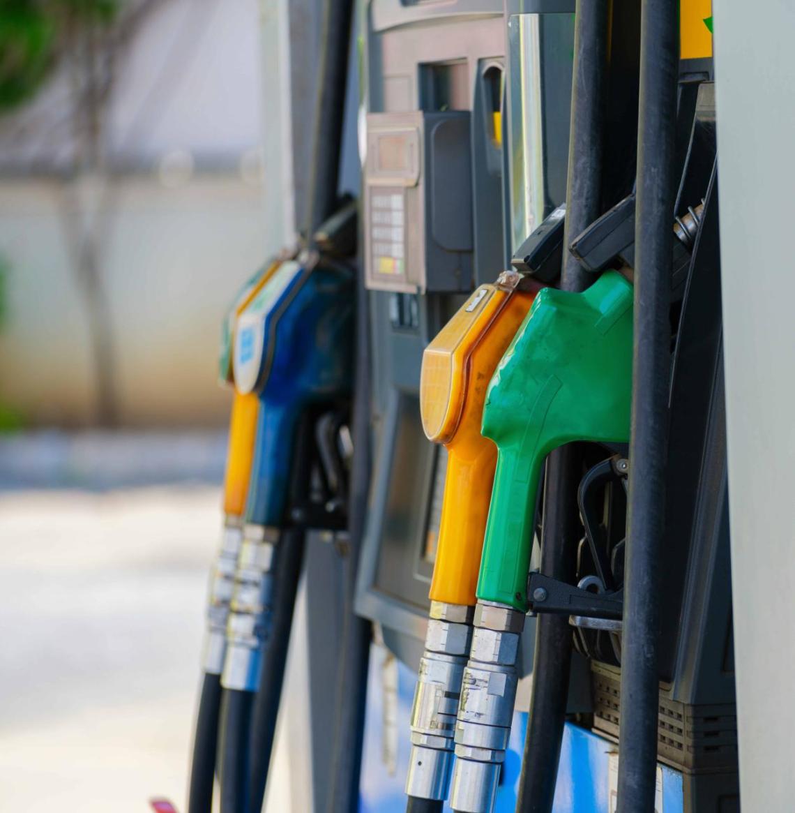 Pumps at gas station A zoomed in view of pumps at a gas station